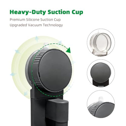 Homey Art Suction Cup Towel Rack No Drill Swivel Wall Mount Holder - Gun Grey