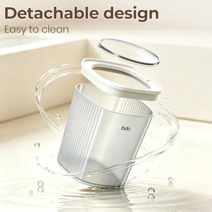 Mini 3.2L Desktop Trash Can with Swing Lid - Small Waste Bin for Bathroom & Office