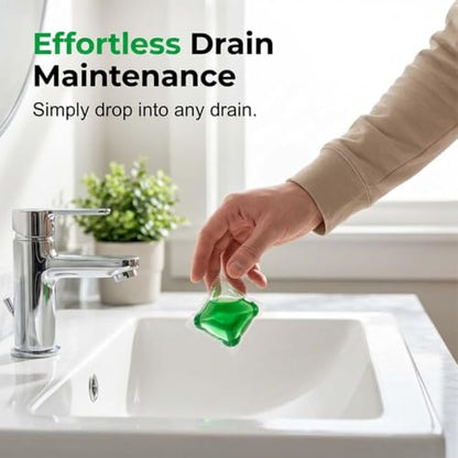 Drain Odor Eliminator Pods - Bio-Enzyme Sewer Pipe Capsules 1 Box