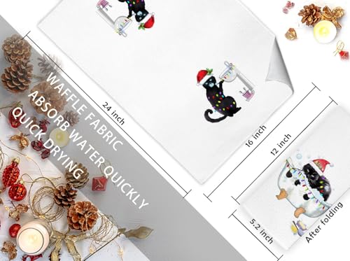 Variation of THIS listing: Merry Christmas Cat Towel Set – 4 Hand Towels 16x24 in, Cat Lovers Bathroom Decor