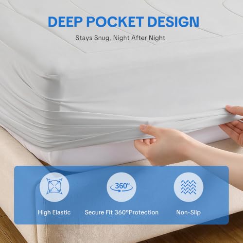 Queen Cooling Mattress Pad with Breathable Silicone for Hot Sleepers