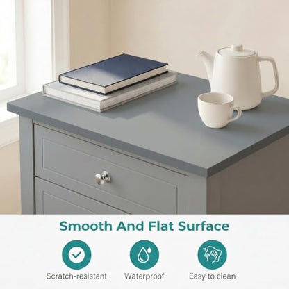 EJOV 28" Tall Nightstand Set (2) with 2 Drawers & Open Shelf - Gray (Variation: Gray - Engineered Wood)