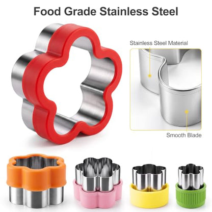 Flower Cookie Cutters Set - 5 Graduated Stainless Steel Shapes for Baking