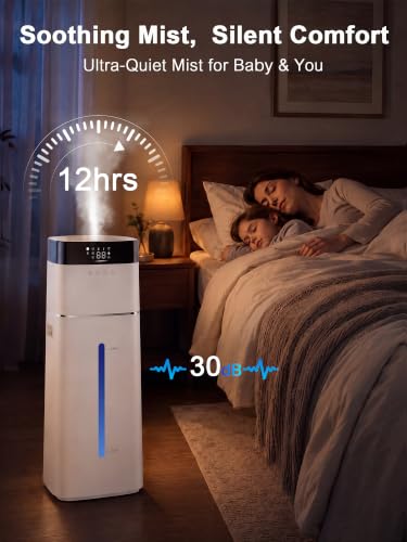 Uthfy 16L Large Room Humidifier with 100H Runtime, Top Fill, for Bedrooms & Living Rooms - Variation of 16L/4.2Gal