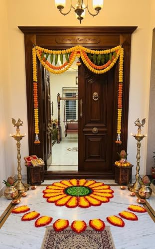 Reusable Handmade Lotus Rangoli Mats Set of 4 for Diwali & Festive Decor