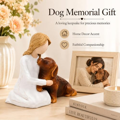 Brown Dachshund Lover Figurine Dog Memorial Gift for Dachshund Moms