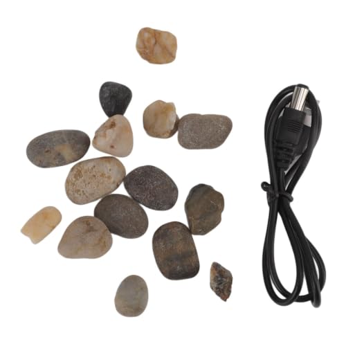 Mini Black Waterfall Fountain with LED Lights & Decorative Stones for Indoor Decor