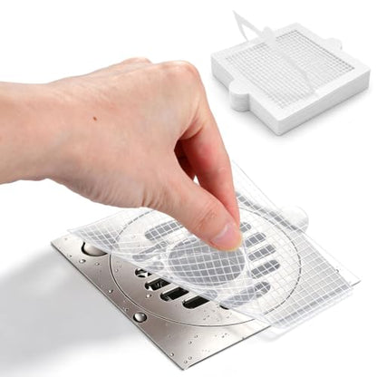 30 Pack Disposable Shower Drain Hair Catchers - 4 Inch Mesh Drain Covers
