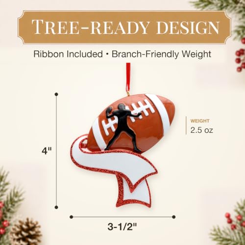 Football Christmas Ornament 2026 Personalized Holiday Tree Decoration