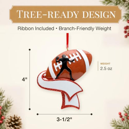 Football Christmas Ornament 2026 Personalized Holiday Tree Decoration