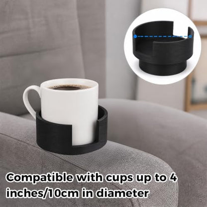 BOXOB Couch Cup Holder Insert - Universal Sofa Cup Holder Adapter for Most Sofas, Black (Variation 1)