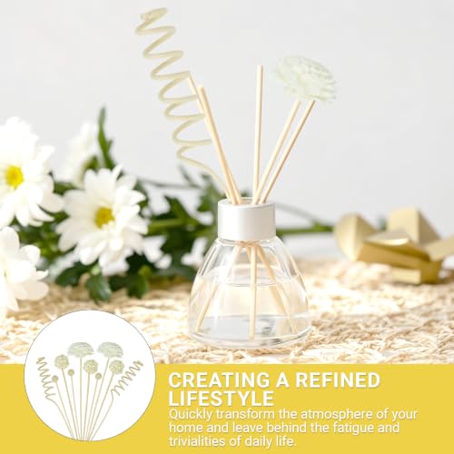 10 Inch Natural Rattan Reed Diffuser Sticks Set with Decorative Flowers
