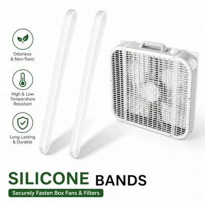 Stretchable Silicone Box Fan Filter Straps 2Pcs Clear - Adjustable Fan Filter Holders