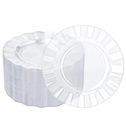 Clear Plastic Dessert Plates 7 Inch - Wave Edge, Pack of 72 - Variation: Clear / 7in