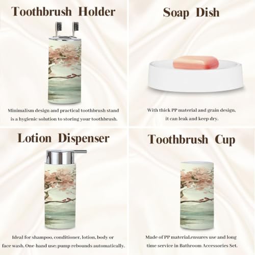 6-Piece Bathroom Accessory Set with Trash Can Soap Dispenser & Holder