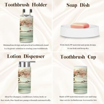 6-Piece Bathroom Accessory Set with Trash Can Soap Dispenser & Holder