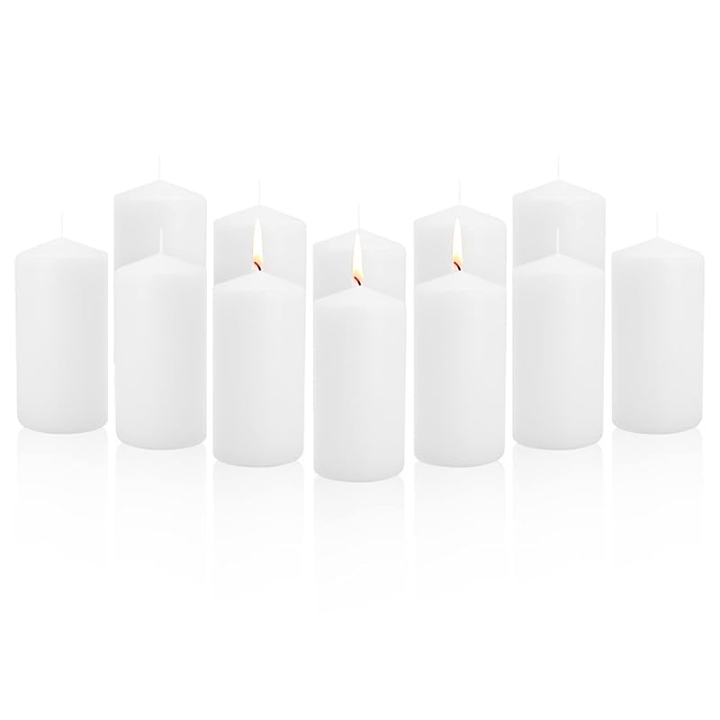 Royal Imports 3x6 Unscented White Pillar Candles Set of 12 (Variation: 12+3x6)
