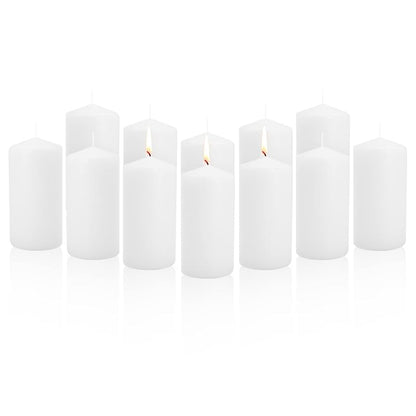 Royal Imports 3x6 Unscented White Pillar Candles Set of 12 (Variation: 12+3x6)