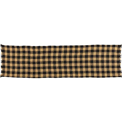 13x48 Burlap Check Runner with Fringed Edges - Pack of 2, Rustic Kitchen Table Decor