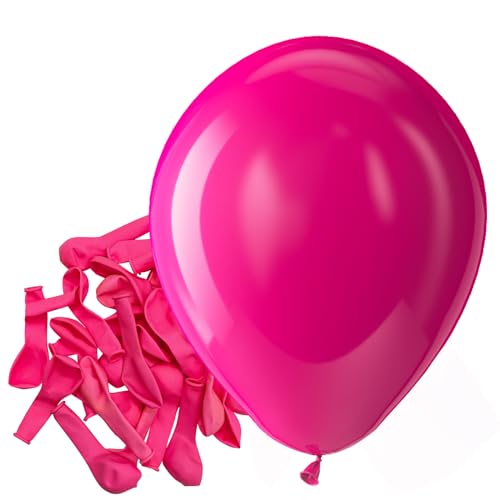 Bezente Hot Pink Latex Party Balloons - 150 Pack 5 inch Matte Small Pink Helium Balloons for Wedding Baby Shower Valentine's Day Birthday Party Backdrop Decorations