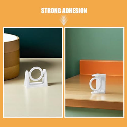 8pcs Adhesive Curtain Rod Brackets No Drill Wall Mount Support
