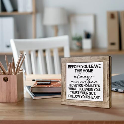 Inspirational Wooden Sign for Home & Office Decor - Rustic Farmhouse Style