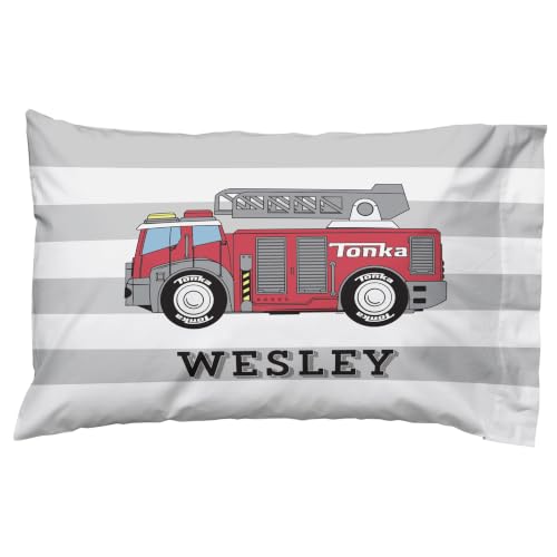 Let’s Make Memories Fire Truck Pillowcase for Kids - Microfiber, Striped Variation