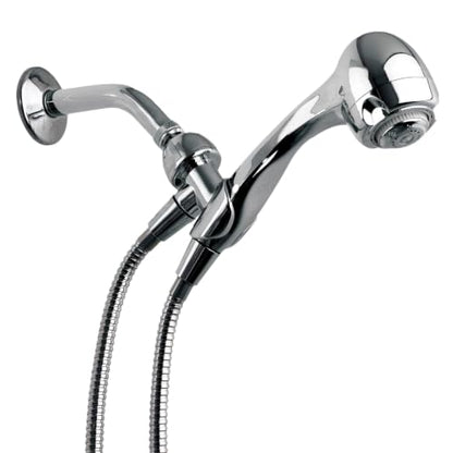 Earth Spa 3-Spray Handheld Shower Head - Water-Saving Chrome Wall Mount