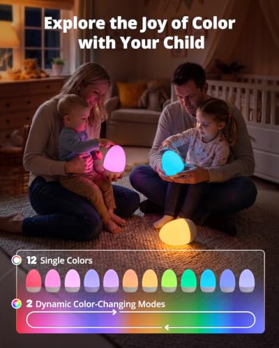 Egg Night Light for Nursery with 17 Color Modes & Dimming - Baby Sleep Lamp