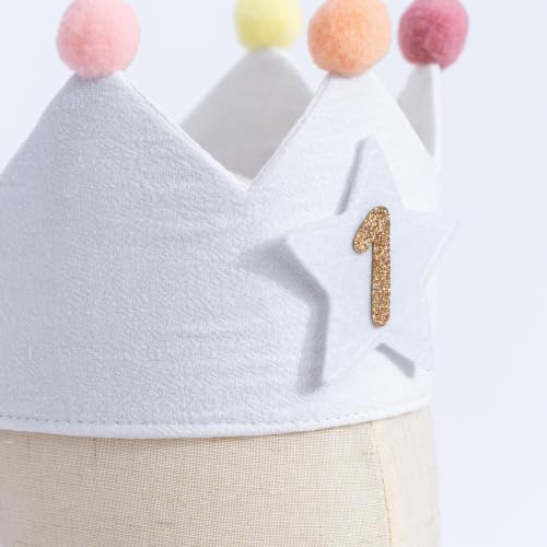 Reusable Birthday Crown with Interchangeable Numbers 1-9 - Pink, Peach & Green - Variation of 1-9hat