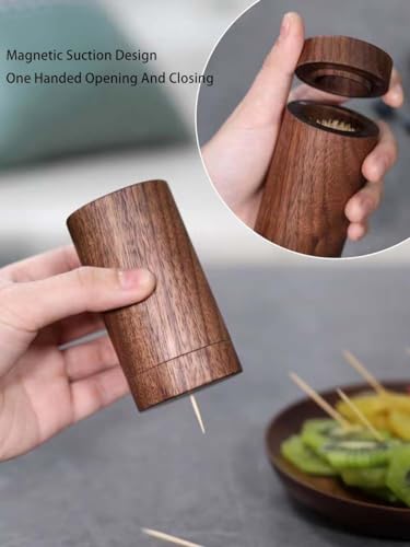 Wooden Toothpick Dispenser with Magnetic Top - 180 Pcs, Type 3