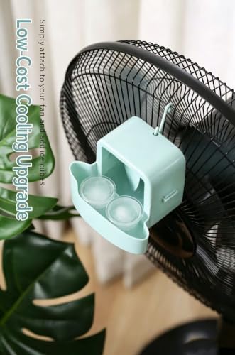 Portable Fan Ice Cooler Attachment with 4 Ice Cups - No Drill, Easy Install, Home Office Dorm