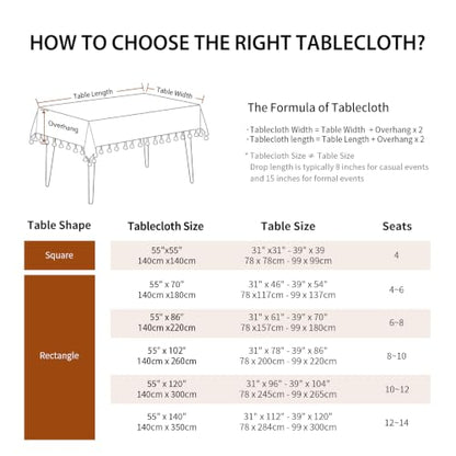 Deep Dream Waterproof Rectangle Tablecloth 55x102 Inches Light Coffee - Rustic Kitchen Dining Decor
