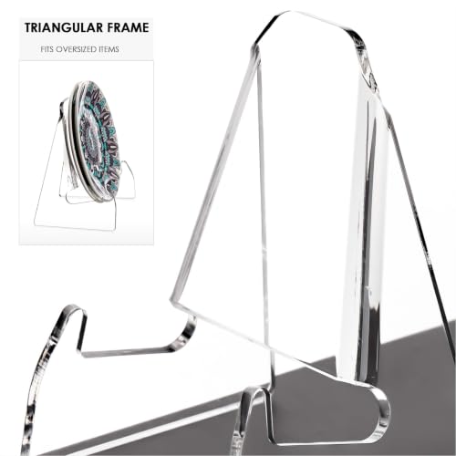 Acrylic Plate Display Stand 5.1 Inch Wide Clear Book & Art Holder - 2 Pack