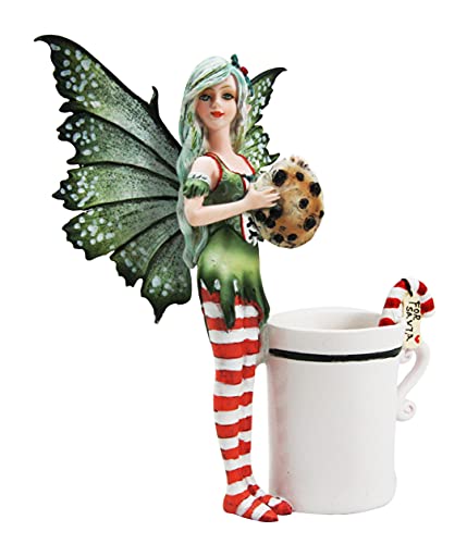 Fairy Collector Figurine - Amy Brown Christmas Fairy with Cookie & Candy Cane