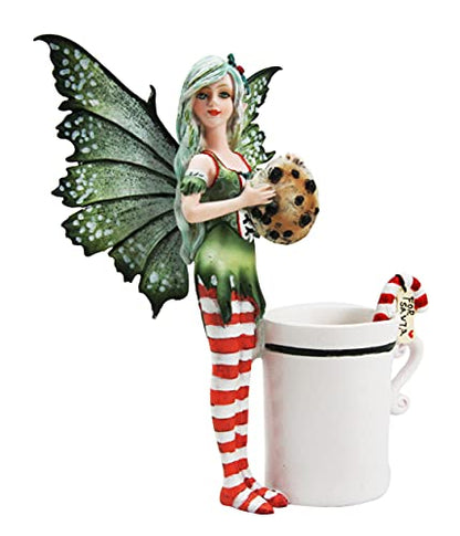 Fairy Collector Figurine - Amy Brown Christmas Fairy with Cookie & Candy Cane