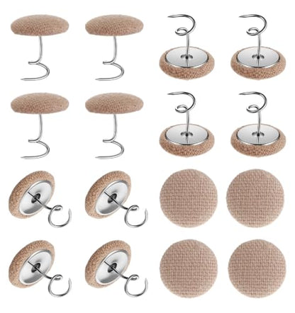 16 Pack Upholstery Twist Pins Beige for Furniture & Headliners