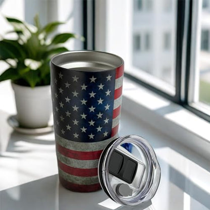 DENNSHH 4th of July Decorations American Flag Independence Day Patriotic Decor Stainless Steel Insulated Tumblers, Memorial Day, Veterans Day, Presidents Election Day Cup Gifts, 20Oz