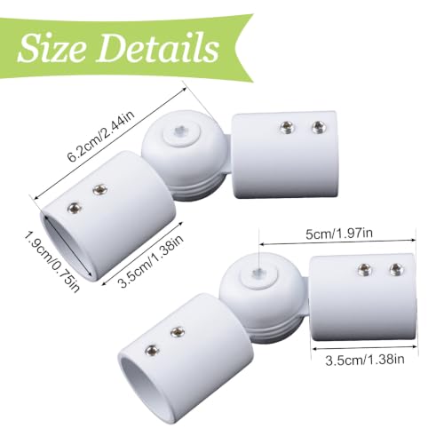 3/4 Inch Stainless Steel Adjustable Corner Connector White - Pack of 1