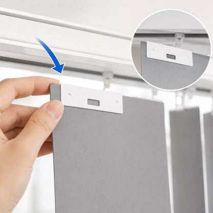 Vertical Blind Repair Clips Kit - 20 White Metal Slats Replacement Parts