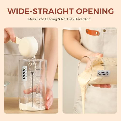Sourdough Starter Jar Kit - 24 oz Wide Mouth Glass Baking Supplies