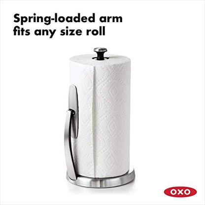 OXO Good Grips SimplyTear Paper Towel Holder - Stainless Steel (Silver & Black)