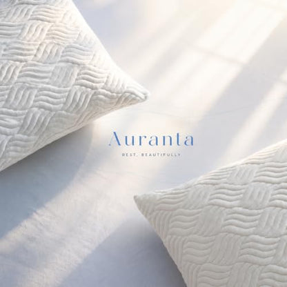 Queen Size Set of 2 Shredded Memory Foam Pillows - White, U.S. Standard