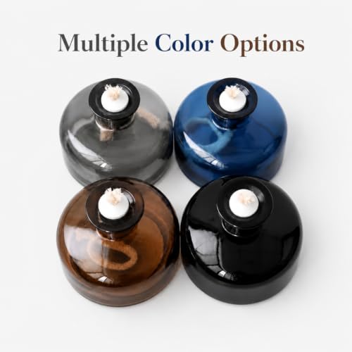 Gray Refillable Glass Oil Lamp Set - Petite Indoor & Outdoor Liquid Oil Lamps