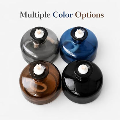 Gray Refillable Glass Oil Lamp Set - Petite Indoor & Outdoor Liquid Oil Lamps
