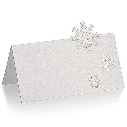 48 Pcs Snowflake Table Cards for Christmas Weddings Party Place Settings