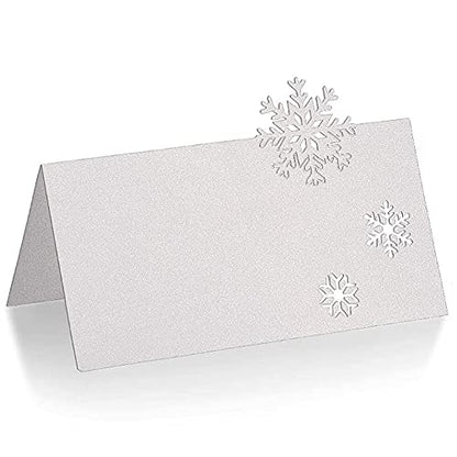 48 Pcs Snowflake Table Cards for Christmas Weddings Party Place Settings