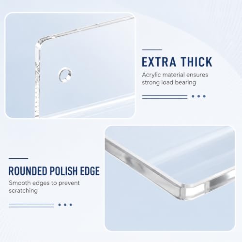 Acrylic Floating Wall Shelves Set - 10 Pack Modern Display Shelves