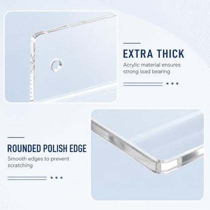 Acrylic Floating Wall Shelves Set - 10 Pack Modern Display Shelves