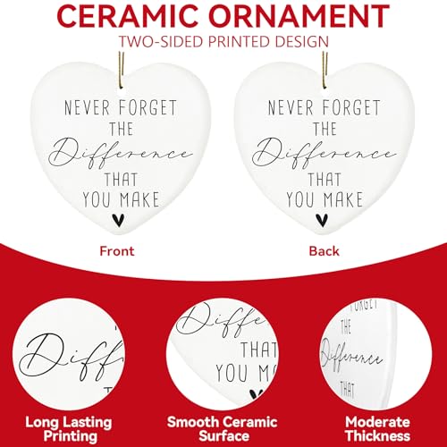 Heart-Shaped Thank You Gifts Ceramic Ornament for Christmas & Home Decor